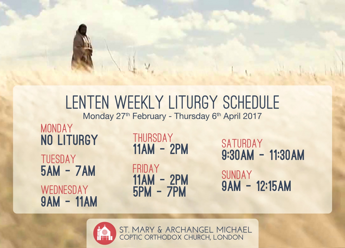 Lenten Liturgy Schedule Update St. Mary & Archangel Michael Church