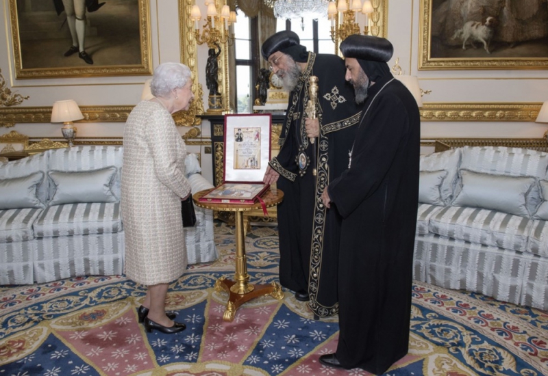 Queen Elizabeth II Meets Pope Tawadros II And Bishop Angaelos At ...